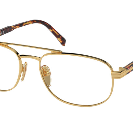 Prada PRA56V Oval Eyeglasses  5AK1O1-Gold 57-145-17 - Color Map Gold