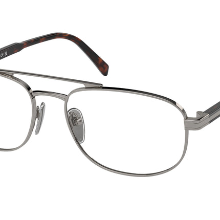 Prada PRA56V Oval Eyeglasses  5AV1O1-Gunmetal 57-145-17 - Color Map Grey