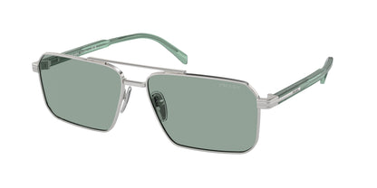 Prada PRA57S Rectangle Sunglasses  1BC10G-Silver 61-145-15 - Color Map Silver