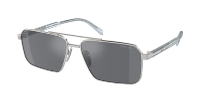 Prada PRA57S Rectangle Sunglasses  1BC175-Silver 61-145-15 - Color Map Silver