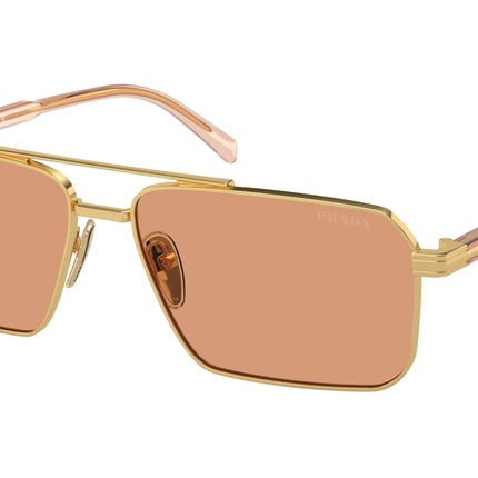Prada PRA57S Rectangle Sunglasses  5AK07V-Gold 61-145-15 - Color Map Gold