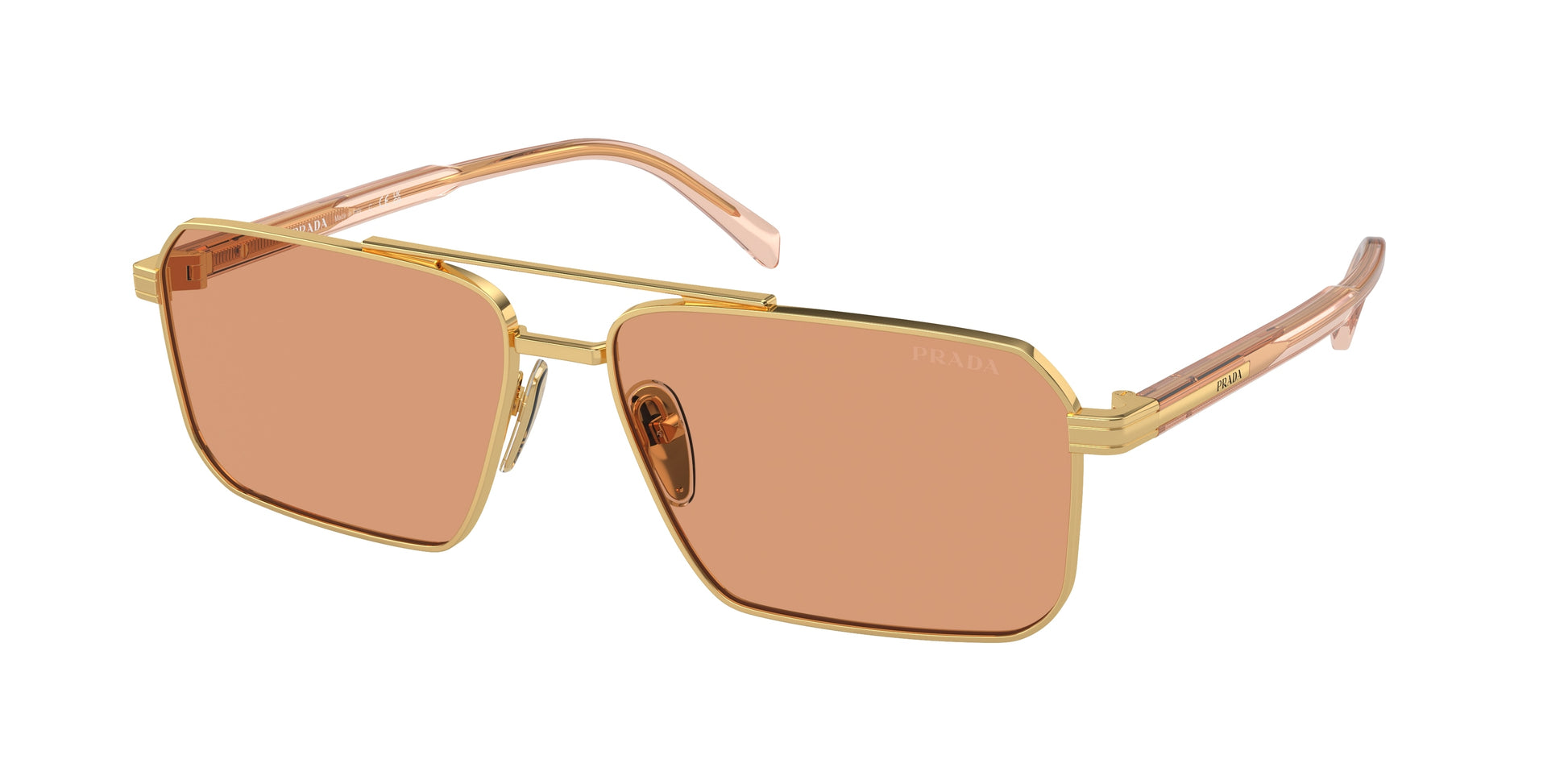 Prada PRA57S Rectangle Sunglasses  5AK07V-Gold 61-145-15 - Color Map Gold