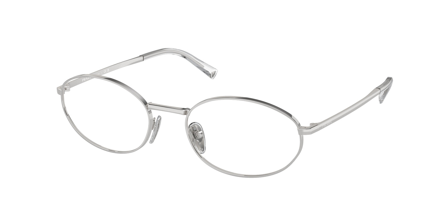 Prada PRA57V Oval Eyeglasses  1BC1O1-Silver 54-135-19 - Color Map Silver