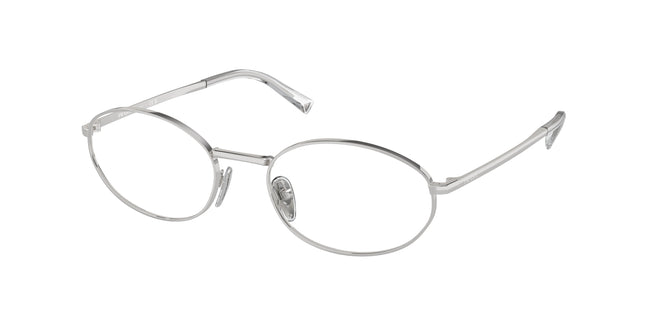 Prada PRA57V Oval Eyeglasses  1BC1O1-Silver 54-135-19 - Color Map Silver