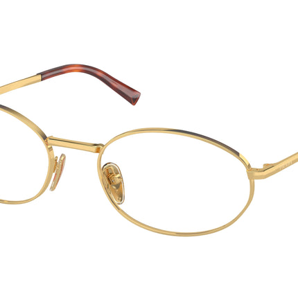 Prada PRA57V Oval Eyeglasses  5AK1O1-Gold 54-135-19 - Color Map Gold