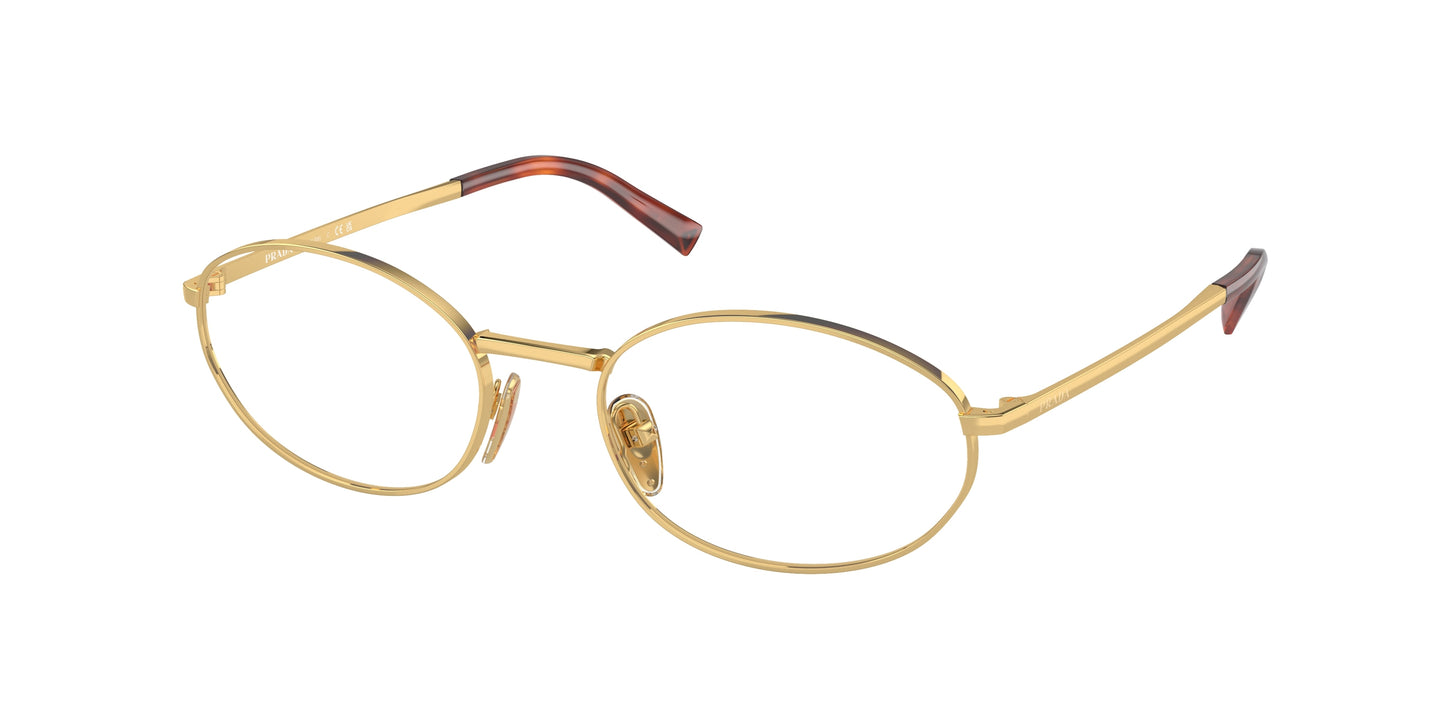 Prada PRA57V Oval Eyeglasses  5AK1O1-Gold 54-135-19 - Color Map Gold