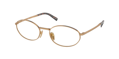 Prada PRA57V Oval Eyeglasses  7OE1O1-Brass 54-135-19 - Color Map Brown