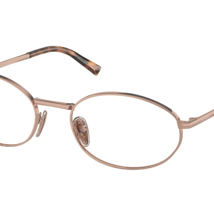 Prada PRA57V Oval Eyeglasses  ZVF1O1-Rose Gold 54-135-19 - Color Map Gold