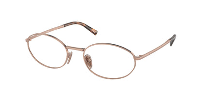 Prada PRA57V Oval Eyeglasses  ZVF1O1-Rose Gold 54-135-19 - Color Map Gold