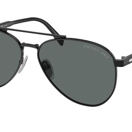 Prada PRA58S Pilot Sunglasses  1AB5Z1-Black 61-145-14 - Color Map Black