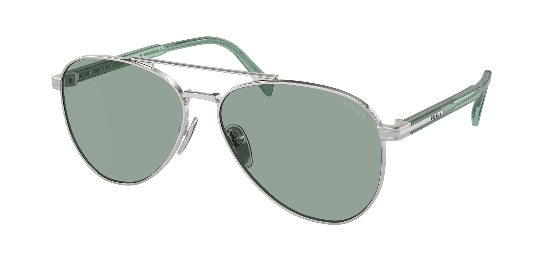 Prada PRA58S Pilot Sunglasses  1BC10G-Silver 61-145-14 - Color Map Silver