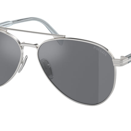 Prada PRA58S Pilot Sunglasses  1BC175-Silver 61-145-14 - Color Map Silver