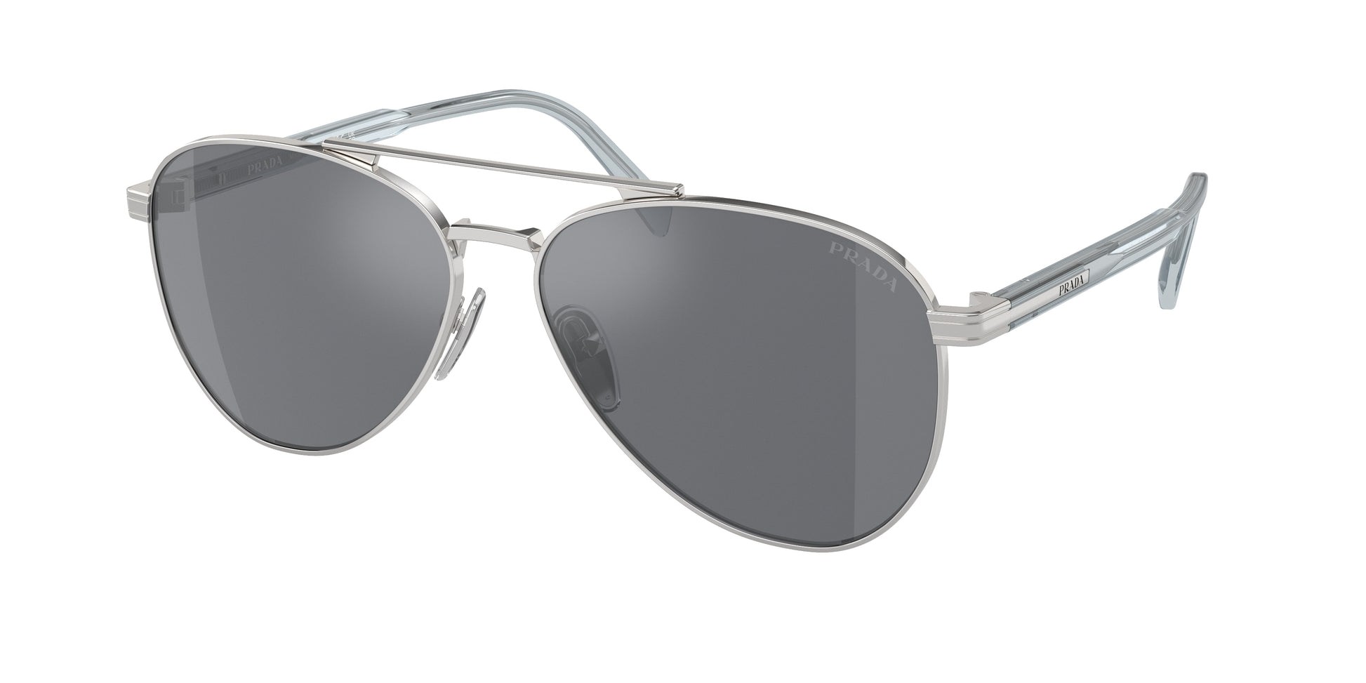 Prada PRA58S Pilot Sunglasses  1BC175-Silver 61-145-14 - Color Map Silver