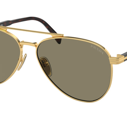 Prada PRA58S Pilot Sunglasses  5AK90F-Gold 61-145-14 - Color Map Gold