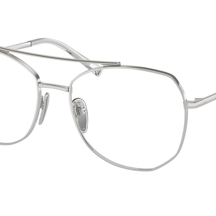 Prada PRA58V Irregular Eyeglasses  1BC1O1-Silver 56-135-17 - Color Map Silver