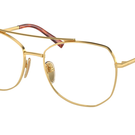 Prada PRA58V Irregular Eyeglasses  5AK1O1-Gold 56-135-17 - Color Map Gold