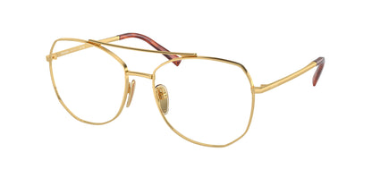 Prada PRA58V Irregular Eyeglasses  5AK1O1-Gold 56-135-17 - Color Map Gold