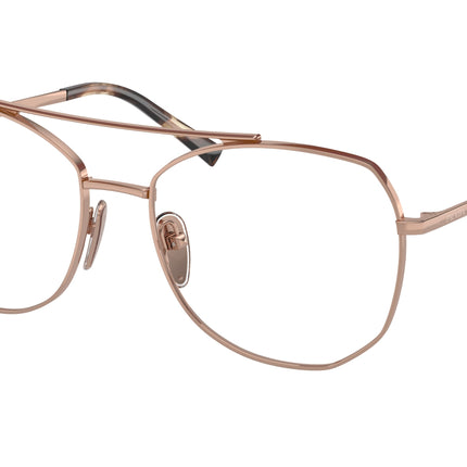 Prada PRA58V Irregular Eyeglasses  ZVF1O1-Rose Gold 56-135-17 - Color Map Gold