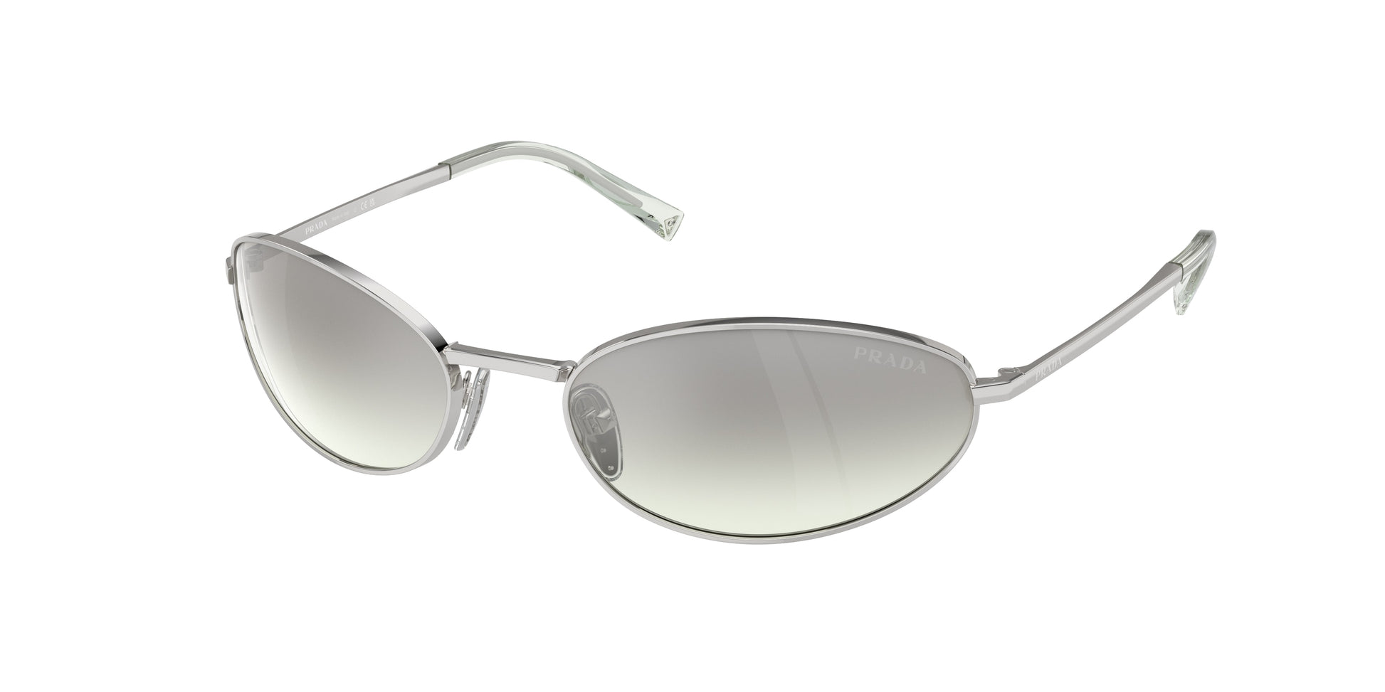 Prada PRA59S Oval Sunglasses  1BC80G-Silver 59-125-19 - Color Map Silver