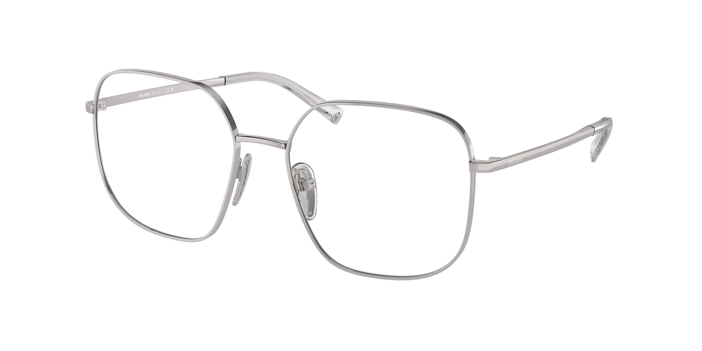 Prada PRA59V Square Eyeglasses  1BC1O1-Silver 55-135-17 - Color Map Silver