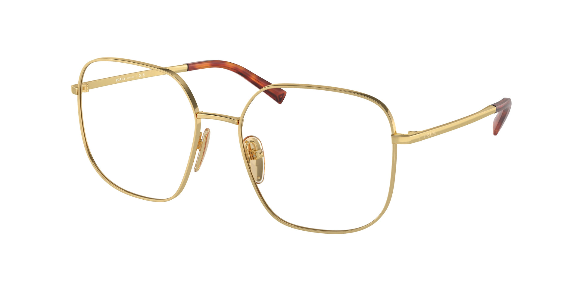 Prada PRA59V Square Eyeglasses  5AK1O1-Gold 55-135-17 - Color Map Gold