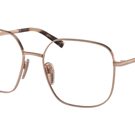 Prada PRA59V Square Eyeglasses  ZVF1O1-Rose Gold 55-135-17 - Color Map Gold