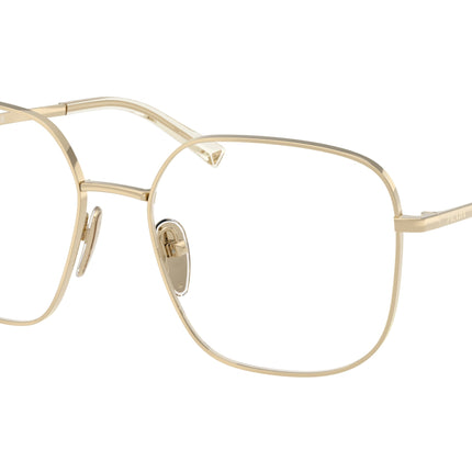 Prada PRA59V Square Eyeglasses  ZVN1O1-Pale Gold 55-135-17 - Color Map Gold