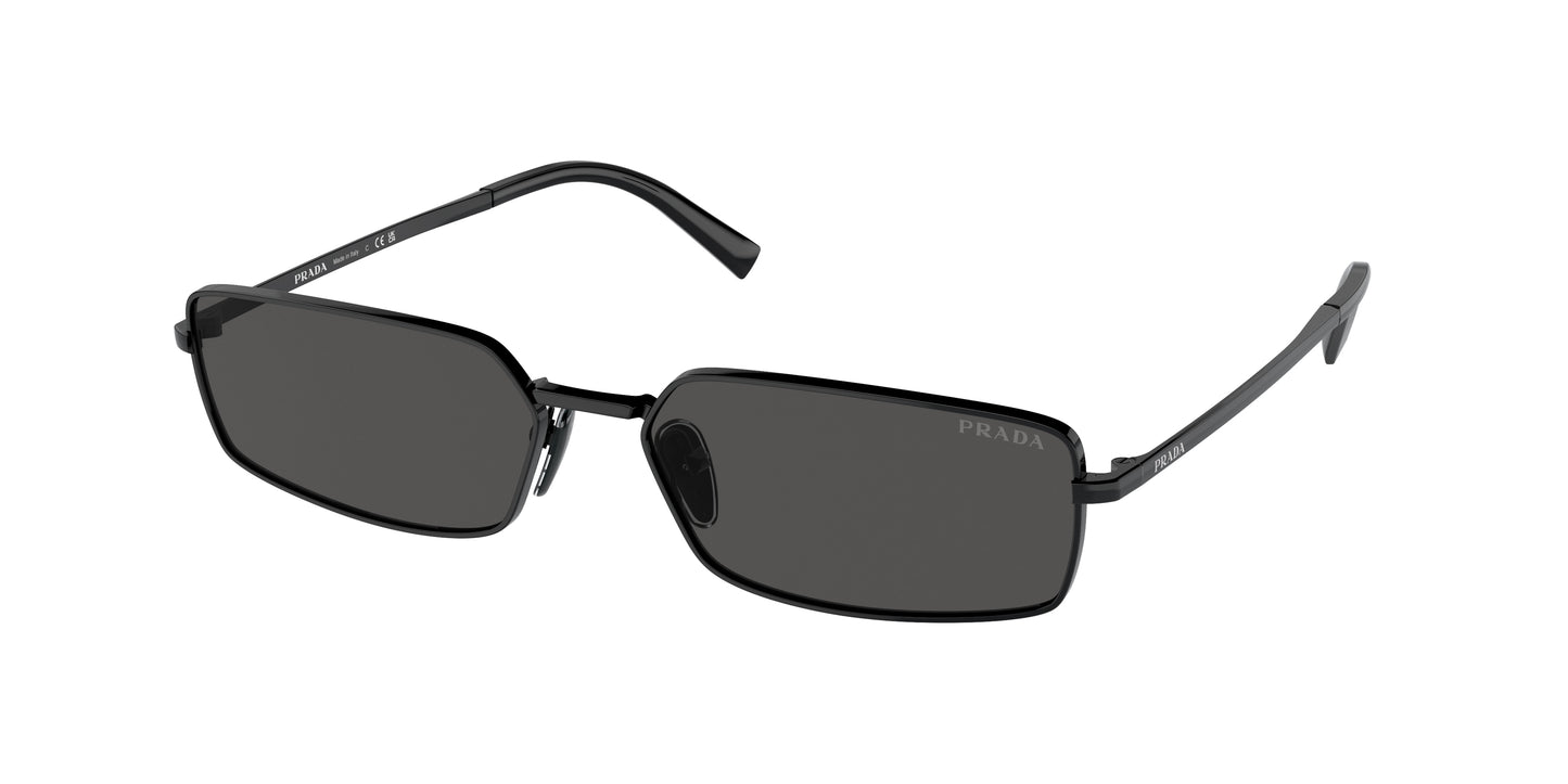 Prada PRA60S Rectangle Sunglasses  1AB5S0-Black 59-135-16 - Color Map Black