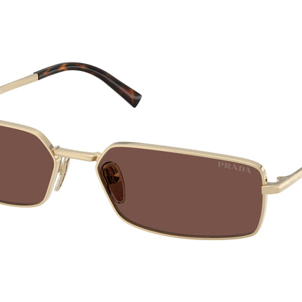 Prada PRA60S Rectangle Sunglasses  ZVN80T-Pale Gold 59-135-16 - Color Map Gold