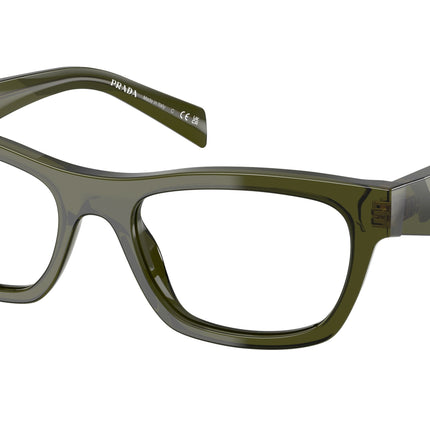 Prada PRB01VF Butterfly Eyeglasses  19Z1O1-Transparent Bottle 54-145-18 - Color Map Green