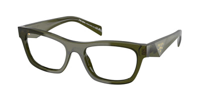 Prada PRB01VF Butterfly Eyeglasses  19Z1O1-Transparent Bottle 54-145-18 - Color Map Green