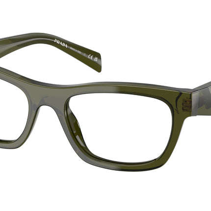 Prada PRB01V Butterfly Eyeglasses  19Z1O1-Transparent Bottle 54-145-19 - Color Map Green