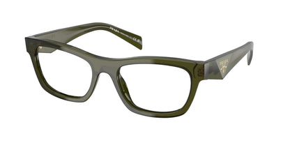 Prada PRB01V Butterfly Eyeglasses  19Z1O1-Transparent Bottle 54-145-19 - Color Map Green