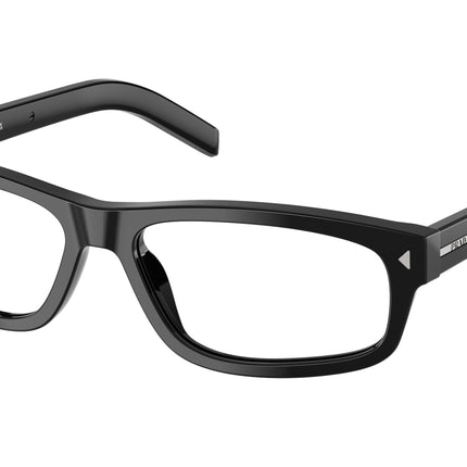 Prada PRB02VF Rectangle Eyeglasses  16K1O1-Black 58-145-14 - Color Map Black