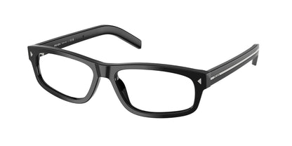 Prada PRB02VF Rectangle Eyeglasses  16K1O1-Black 58-145-14 - Color Map Black