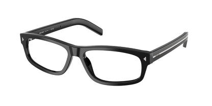 Prada PRB02V Rectangle Eyeglasses  16K1O1-Black 57-145-16 - Color Map Black