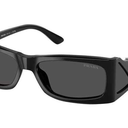 Prada PRB03S Rectangle Sunglasses  1AB5S0-Black 56-120-16 - Color Map Black