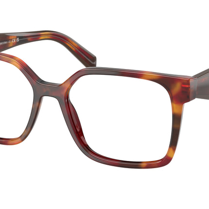 Prada PRB03VF Rectangle Eyeglasses  22A1O1-Poppy Tortoise 56-140-15 - Color Map Tortoise