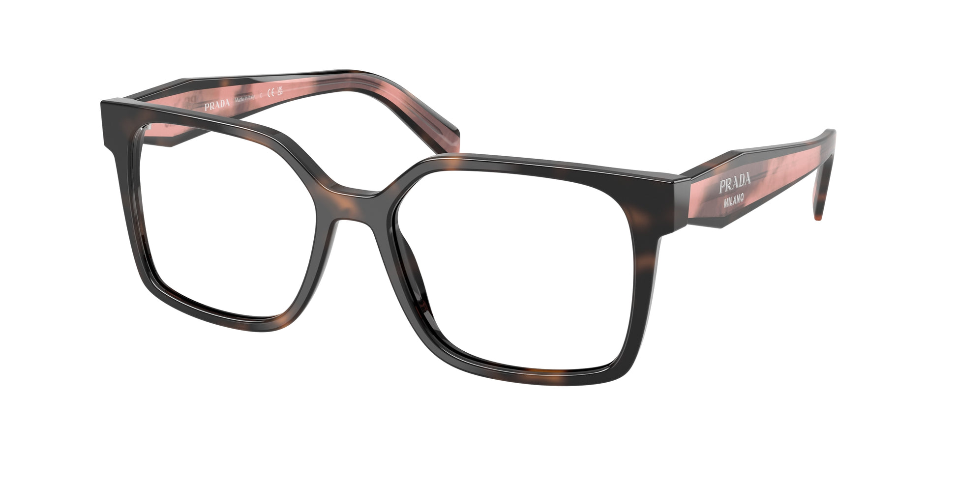 Prada PRB03VF Rectangle Eyeglasses  23A1O1-Mauve Tortoise 56-140-15 - Color Map Tortoise