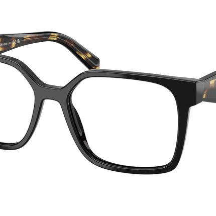 Prada PRB03VF Rectangle Eyeglasses  3891O1-Black 56-140-15 - Color Map Black