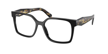 Prada PRB03VF Rectangle Eyeglasses  3891O1-Black 56-140-15 - Color Map Black