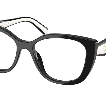 Prada PRB04VF Cat Eye Eyeglasses  16K1O1-Black 55-140-16 - Color Map Black