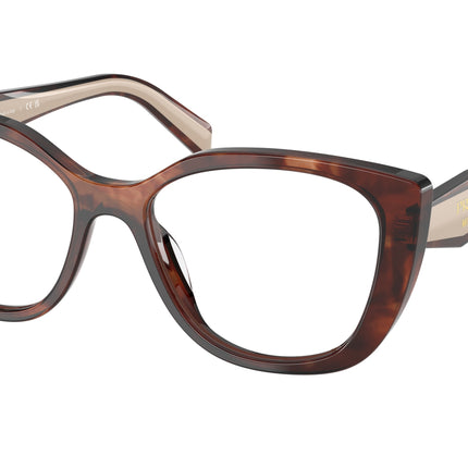 Prada PRB04V Cat Eye Eyeglasses  07R1O1-Havana Caramel 53-140-17 - Color Map Brown