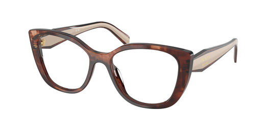 Prada PRB04V Cat Eye Eyeglasses  07R1O1-Havana Caramel 53-140-17 - Color Map Brown