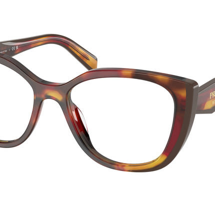 Prada PRB04V Cat Eye Eyeglasses  22A1O1-Poppy Tortoise/Bordeaux 53-140-17 - Color Map Tortoise