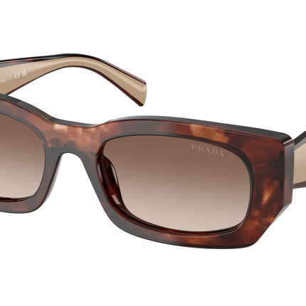 Prada PRB05S Pillow Sunglasses  00K10S-Caramel Tortoise 53-140-19 - Color Map Tortoise