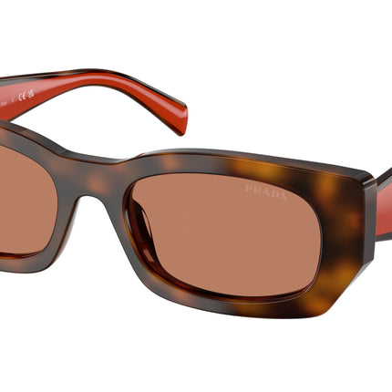 Prada PRB05S Pillow Sunglasses  01K90Q-Juniper Tortoise/Cotto 53-140-19 - Color Map Tortoise