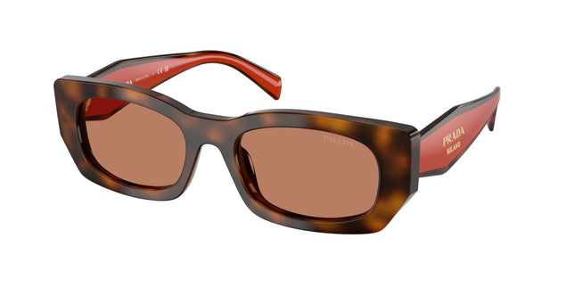 Prada PRB05S Pillow Sunglasses  01K90Q-Juniper Tortoise/Cotto 53-140-19 - Color Map Tortoise