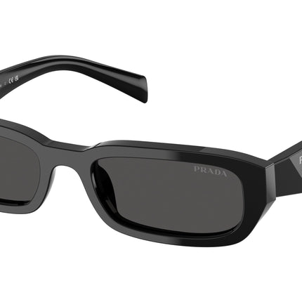Prada PRB06S Rectangle Sunglasses  16K08Z-Black 53-145-19 - Color Map Black