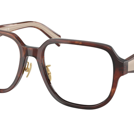 Prada PRB07VD Pillow Eyeglasses  07R1O1-Havana Caramel 56-140-18 - Color Map Brown